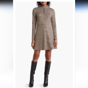 Mock Neck Long Sleeve Skater Dress